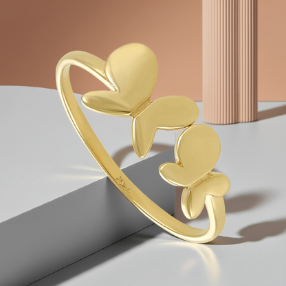 9ct Yellow Gold Two Butterfly Ring