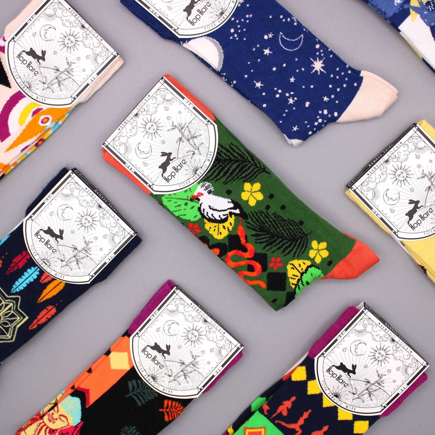 Hop Hare Bamboo Socks S/M - Cosmic Elephant 