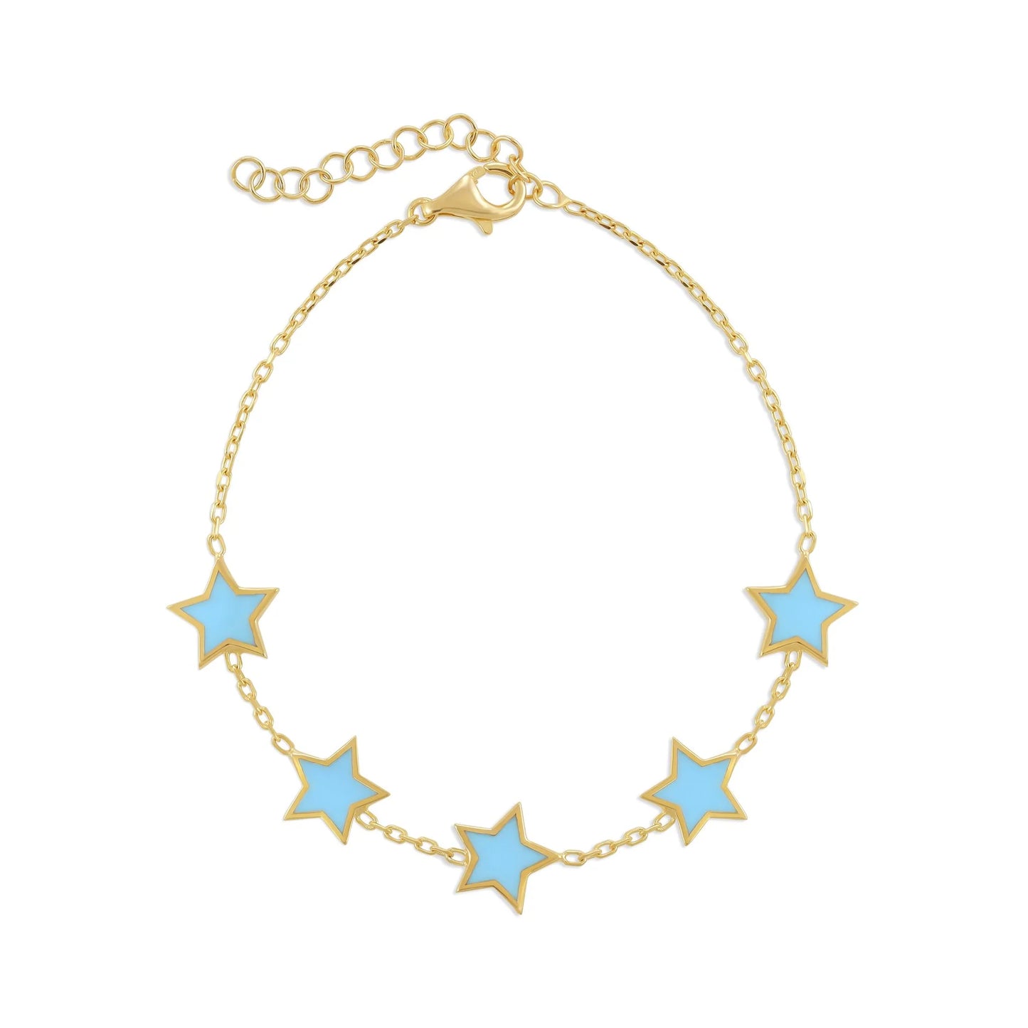 925 sterling silver blue star bracelet