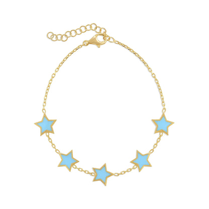 925 sterling silver blue star bracelet