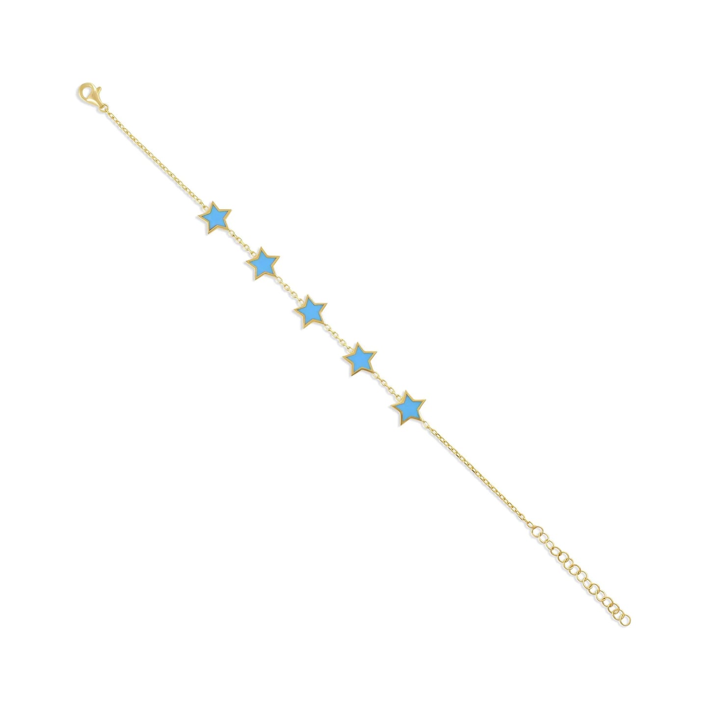 925 sterling silver blue star bracelet