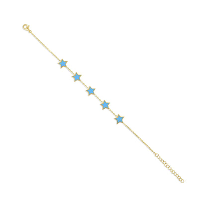 925 sterling silver blue star bracelet