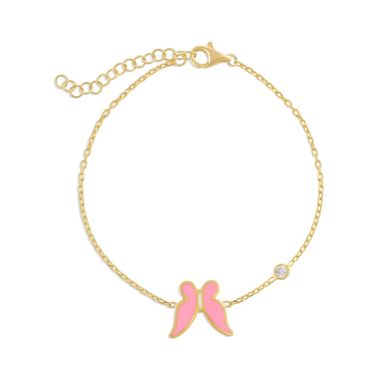 925 sterling silver pink butterfly bracelet