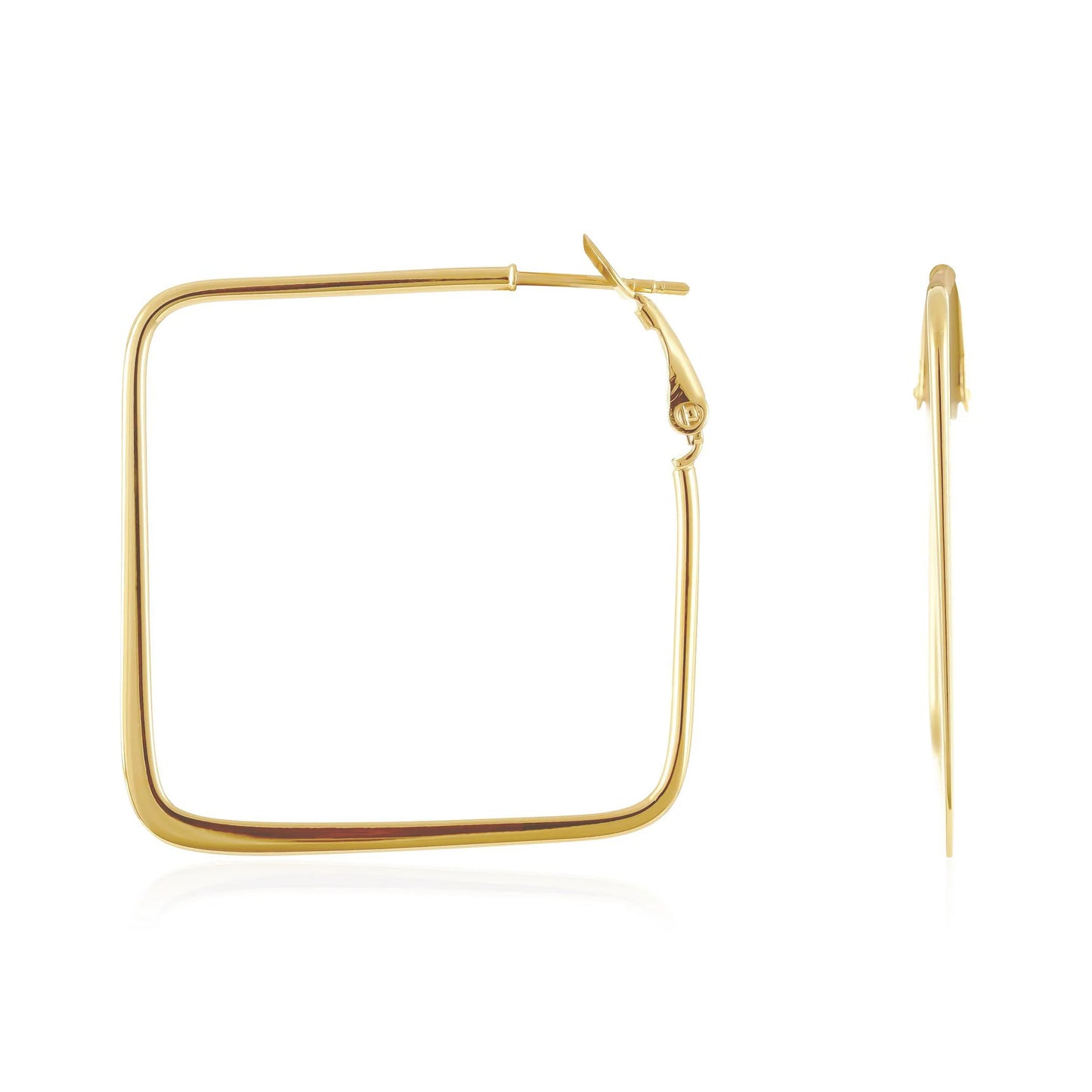 Gold Plated Square Hoop Earrings