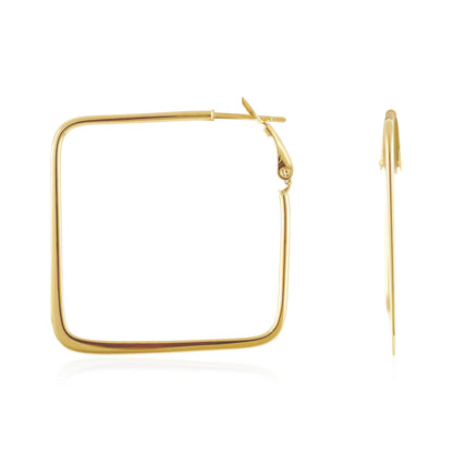 Gold Plated Square Hoop Earrings