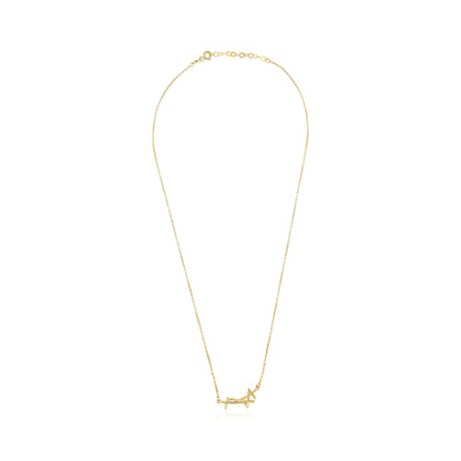 9ct Yellow Gold Cluster Cross Pendant Necklace