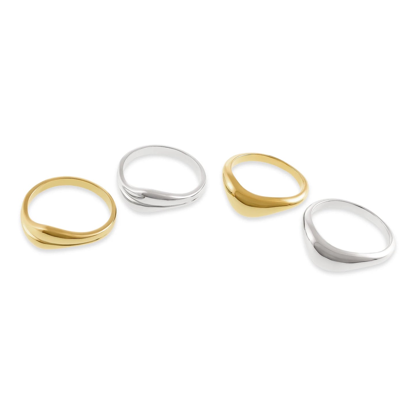 Sterling Silver Rhodium Plated Small Wave Ring