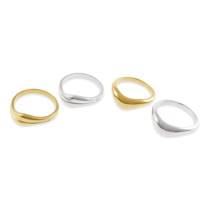 Sterling Silver Rhodium Plated Small Wave Ring