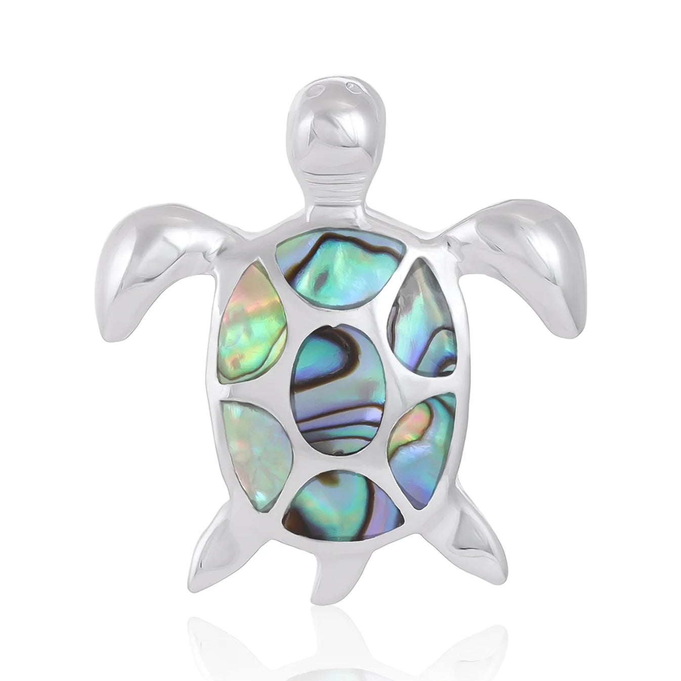 Sterling Silver Abalone Shell Turtle Pendant