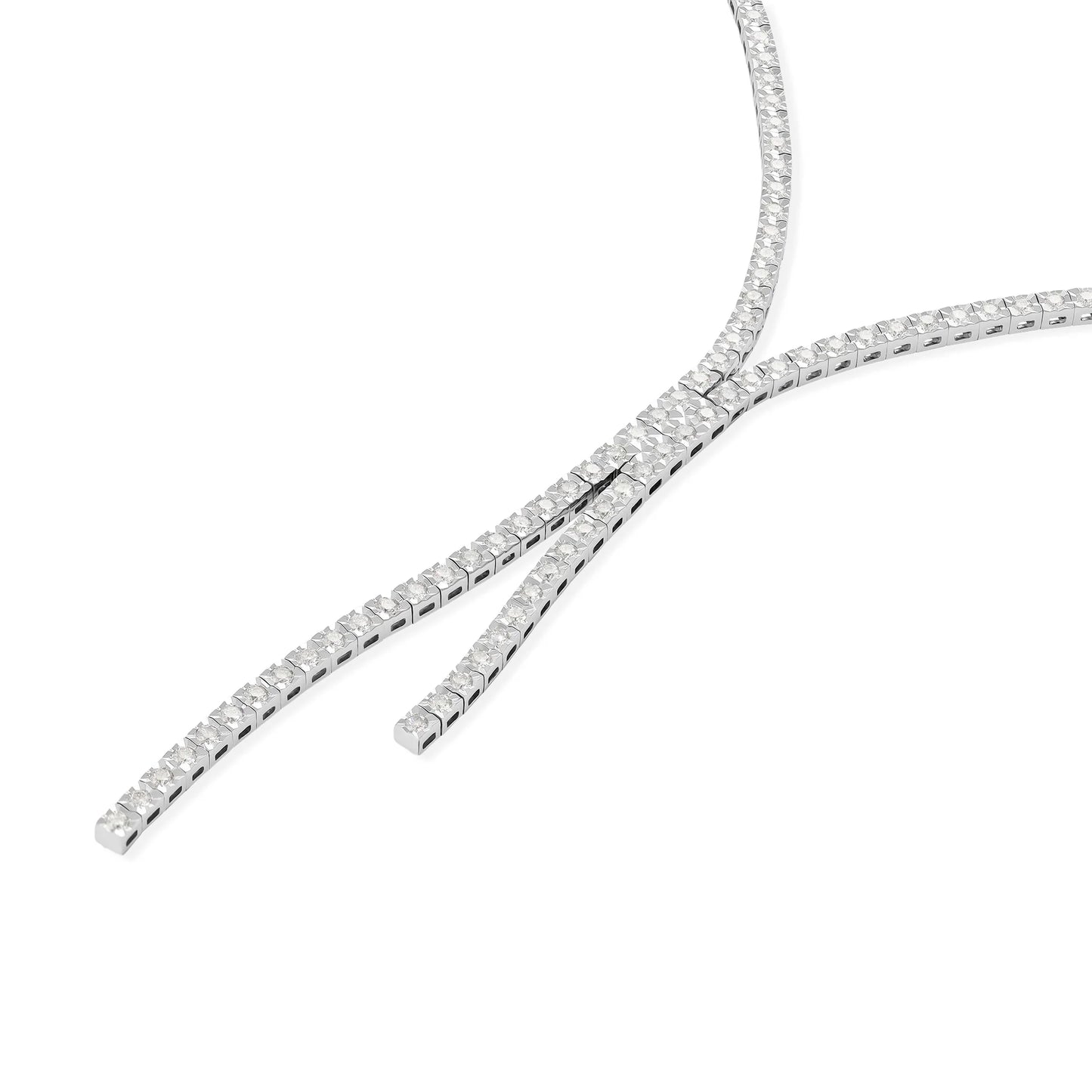 18ct White Gold Diamond Lariat Necklace