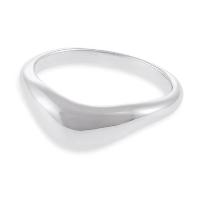 Sterling Silver Rhodium Plated Small Wave Ring