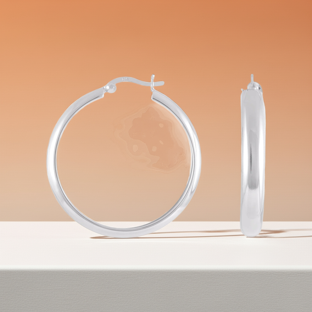 925 Sterling Silver Hoop Earrings