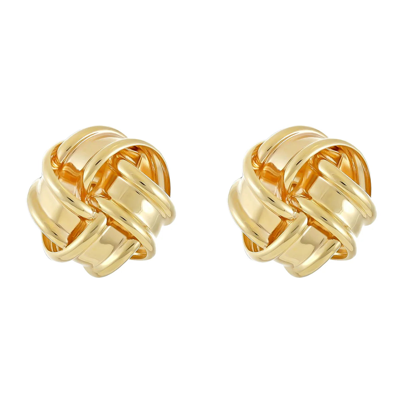 9ct Yellow Gold Woven Knot Stud Earrings
