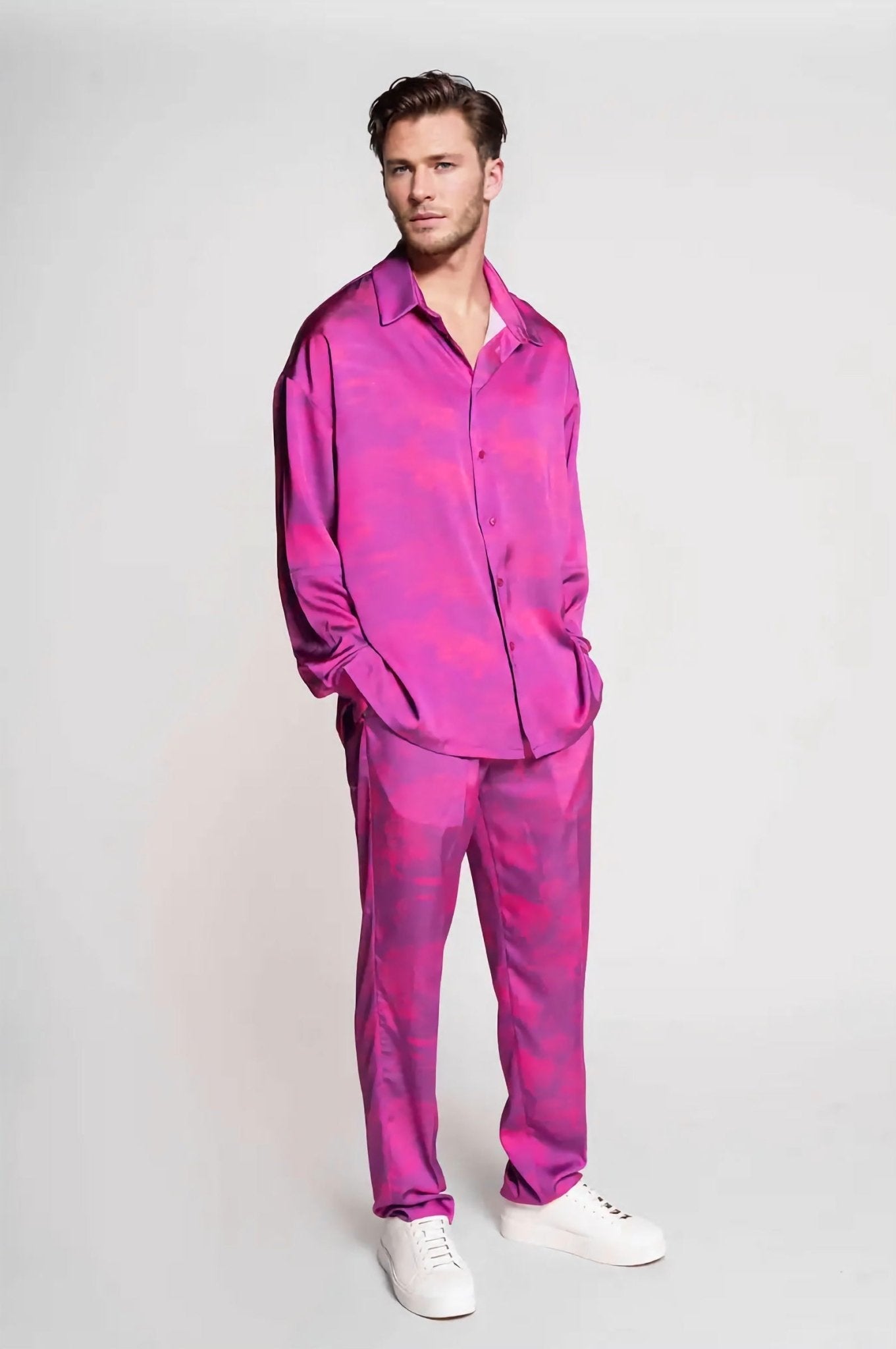 French-Made 100% Silk Savanna Print Pants - Mens - My Luxe Brands