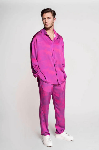 French-Made 100% Silk Savanna Print Pants - Mens - My Luxe Brands