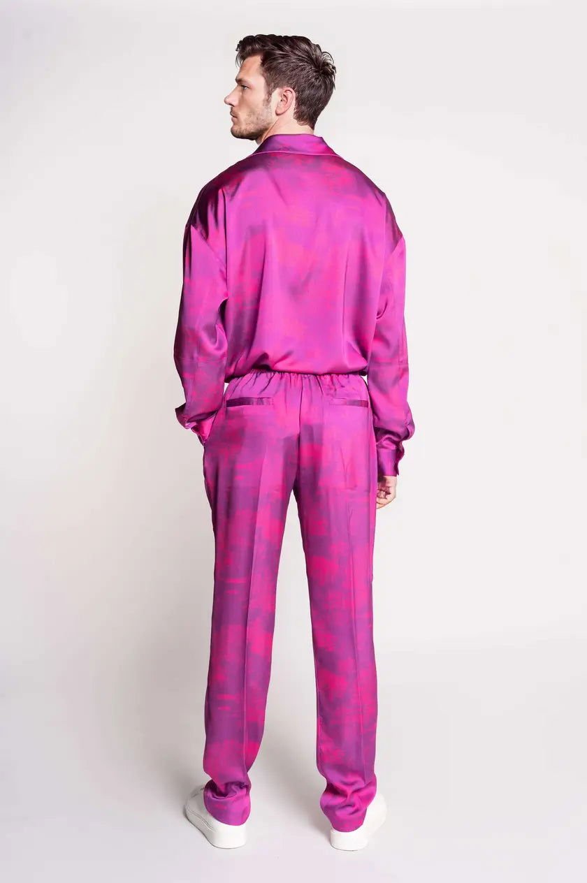 French-Made 100% Silk Savanna Print Pants - Mens - My Luxe Brands