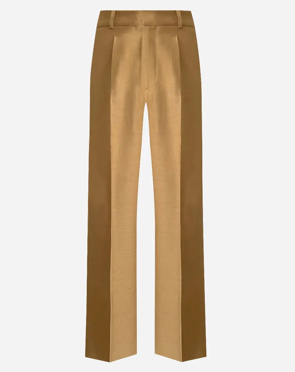 French-Made Thick Cold Wool Pleated High-Waisted Pants - My Luxe Brands