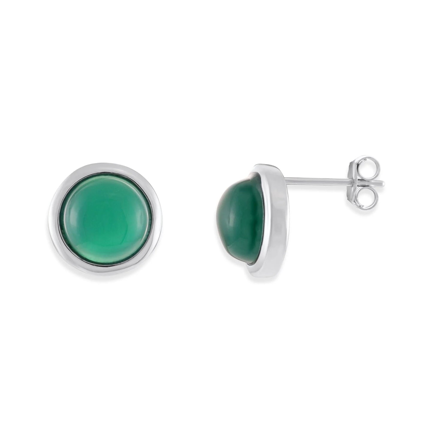 Plated Earrings with Green Quartz