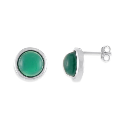 Plated Earrings with Green Quartz