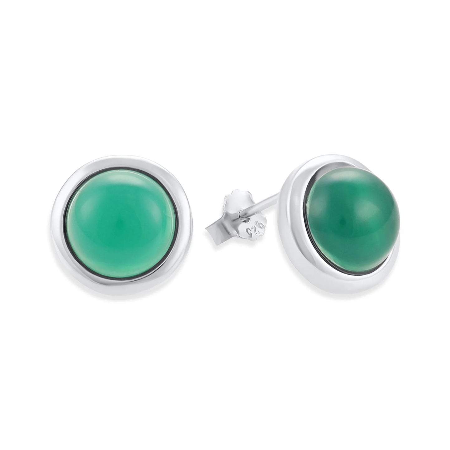 Plated Earrings with Green Quartz
