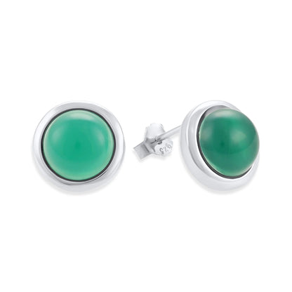 Plated Earrings with Green Quartz