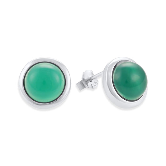 Plated Earrings with Green Quartz