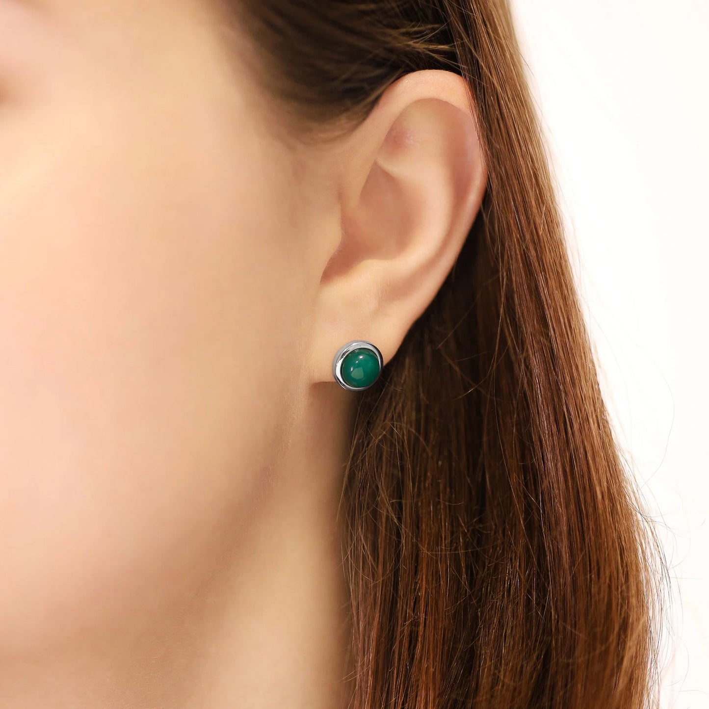 Plated Earrings with Green Quartz