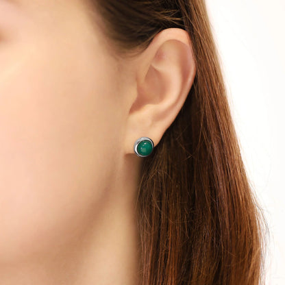 Plated Earrings with Green Quartz