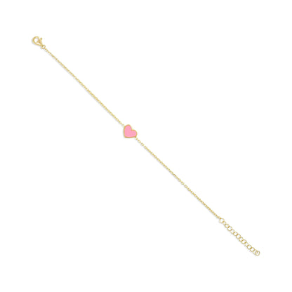 925 sterling silver pink heart bracelet