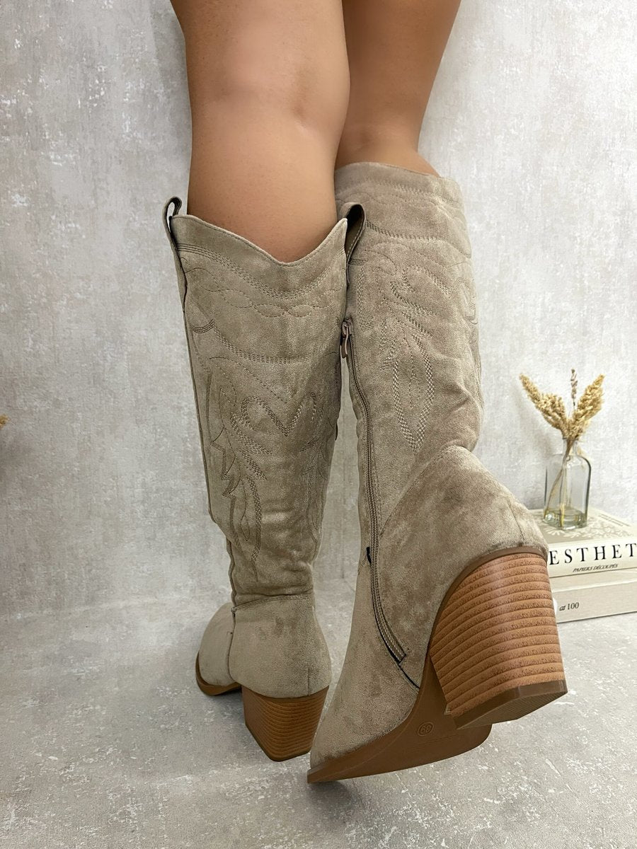 Block Heel Cowboy Boots - My Luxe Brands