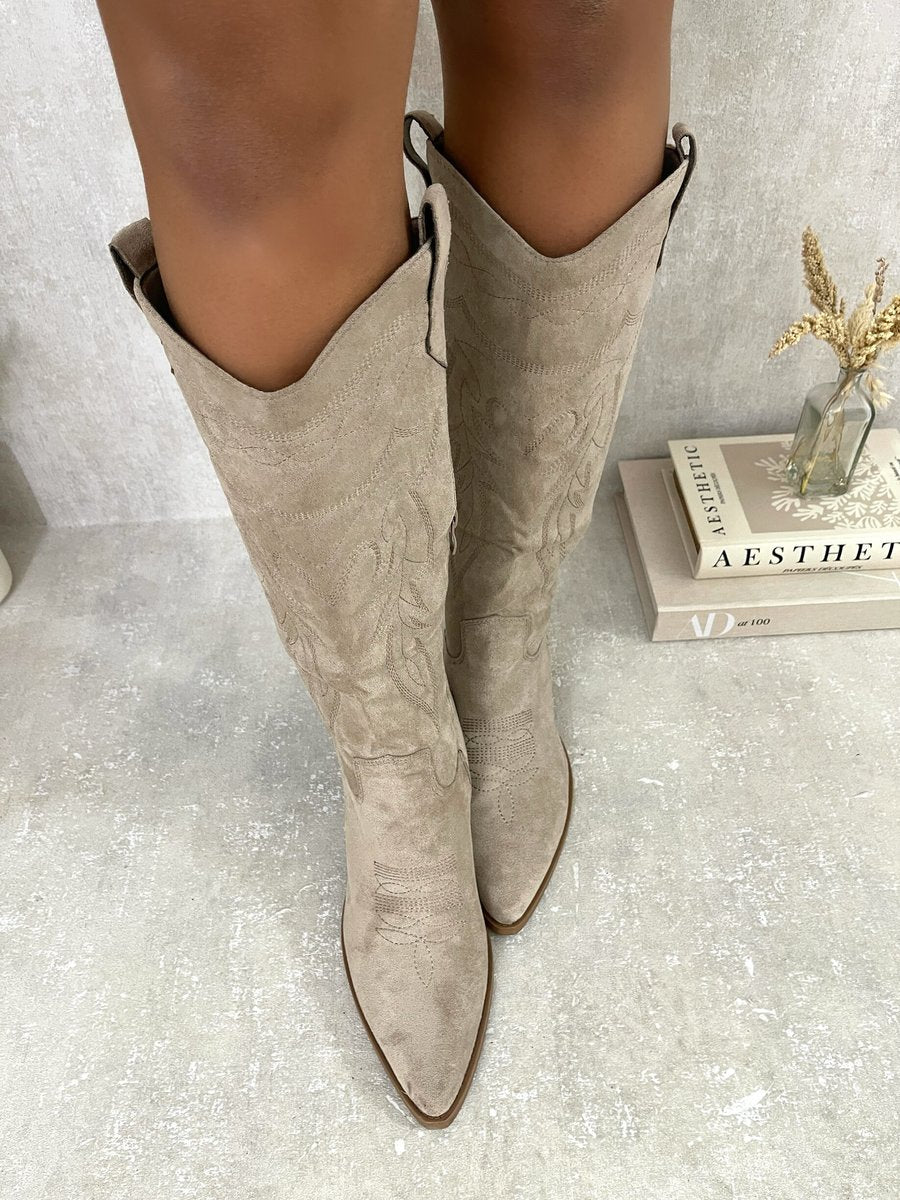 Block Heel Cowboy Boots - My Luxe Brands