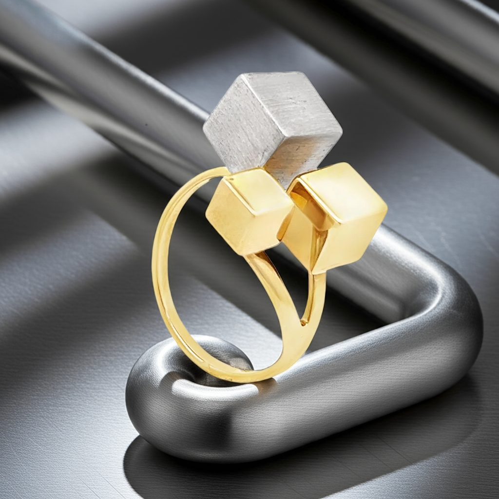 14ct Yellow Gold Classic Geometrical Ring