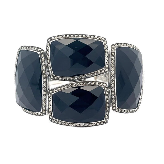 925 Silver Sterling Silver Black Onyx Bangle
