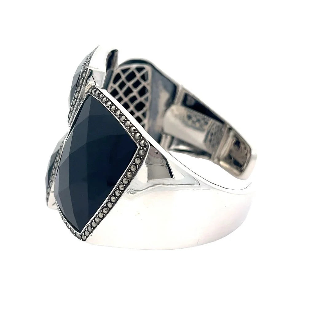 925 Silver Sterling Silver Black Onyx Bangle