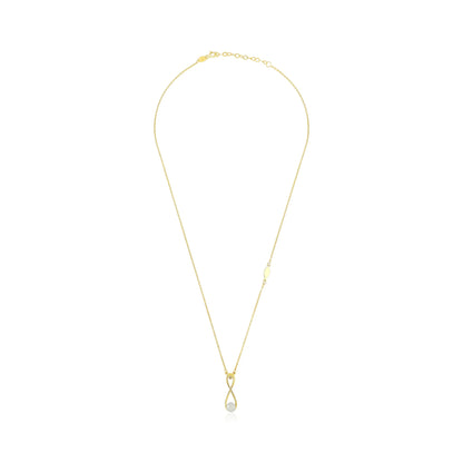 9ct Yellow Gold Infinity and Pearl Pendant Necklace
