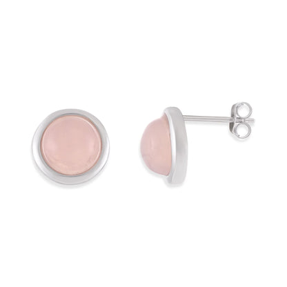 Plated Earrings with Pink Quartz