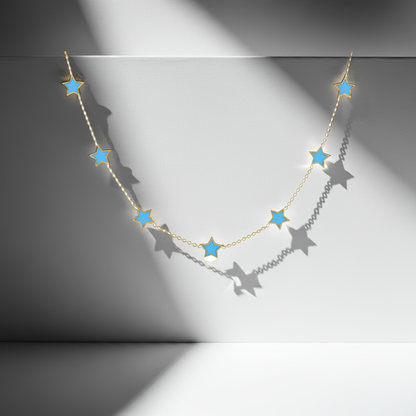 925 sterling silver blue star necklace