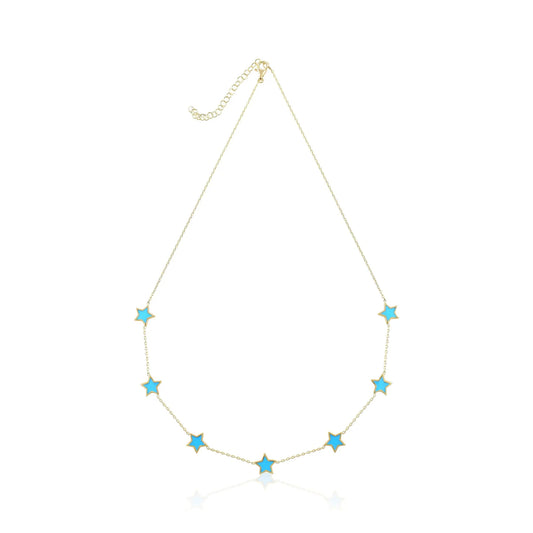 925 sterling silver blue star necklace