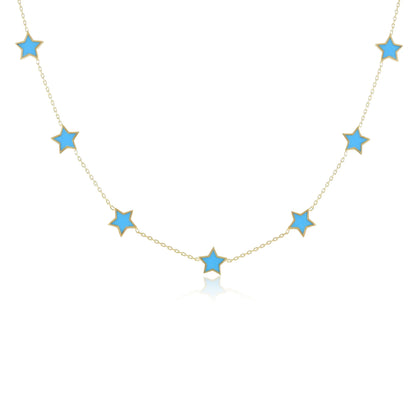 925 sterling silver blue star necklace