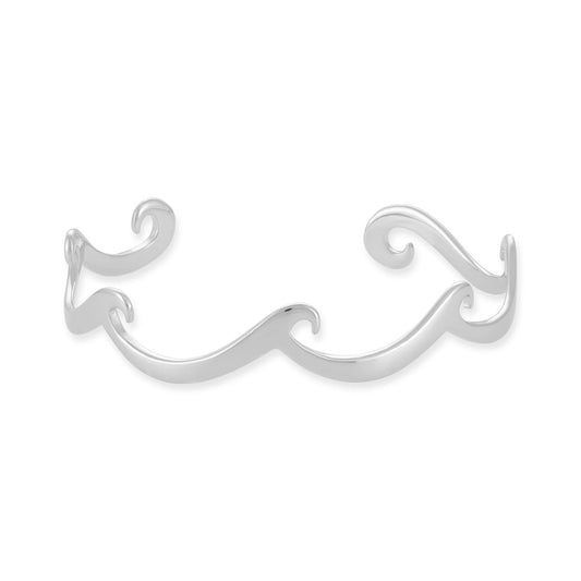 925 Sterling Silver Wave Detail Bangle