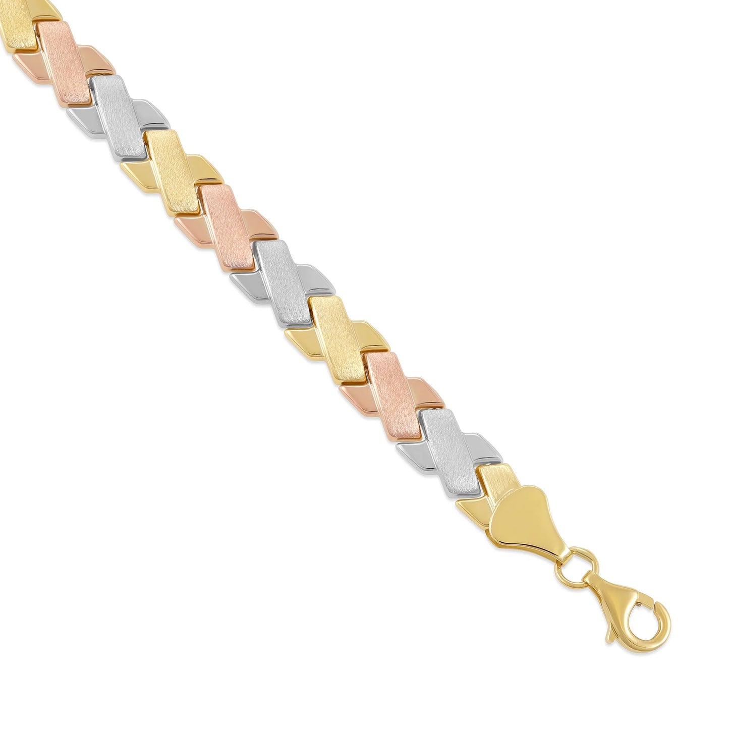 9ct Tri Colour Gold Fancy Design Bracelet