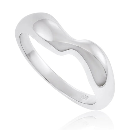 Sterling Silver Rhodium Plated Single Twist Ring
