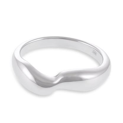 Sterling Silver Rhodium Plated Single Twist Ring