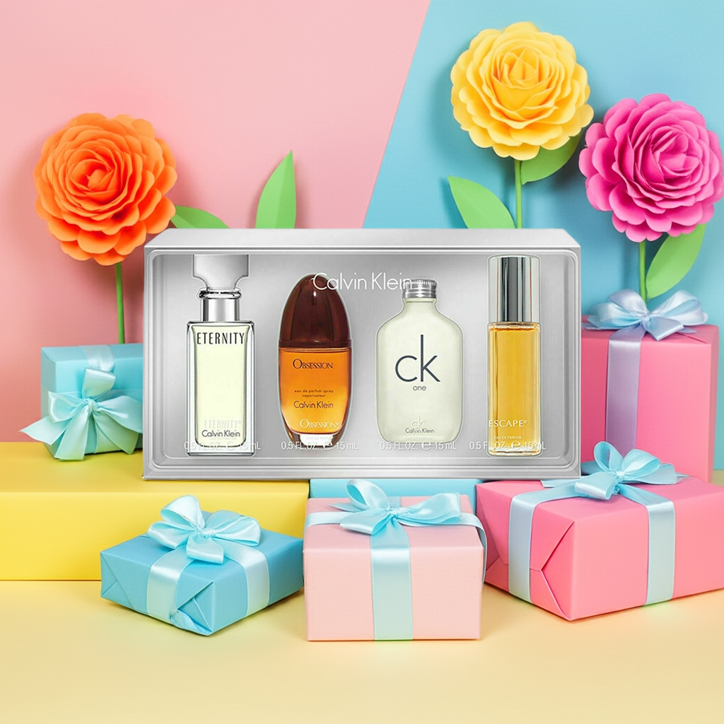 Calvin Klein Collection Gift Set 15ml Eternity EDP Spray + 15ml Obsession EDP Spray + 15ml CK One EDT Spray + 15ml Escape EDP Spray