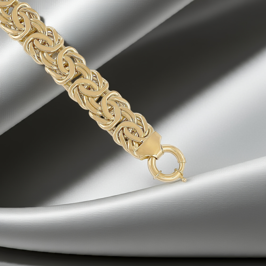 14ct Yellow Gold Byzantine Chain Bracelet