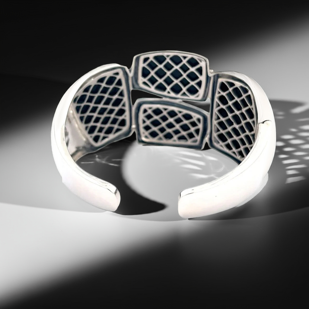 925 Silver Sterling Silver Black Onyx Bangle