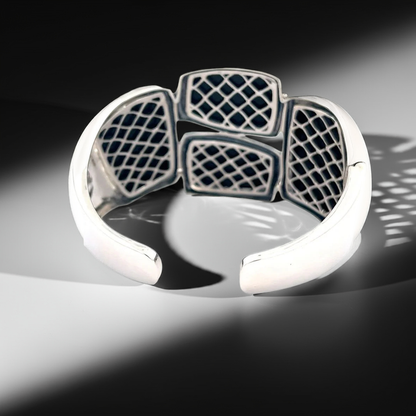 925 Silver Sterling Silver Black Onyx Bangle